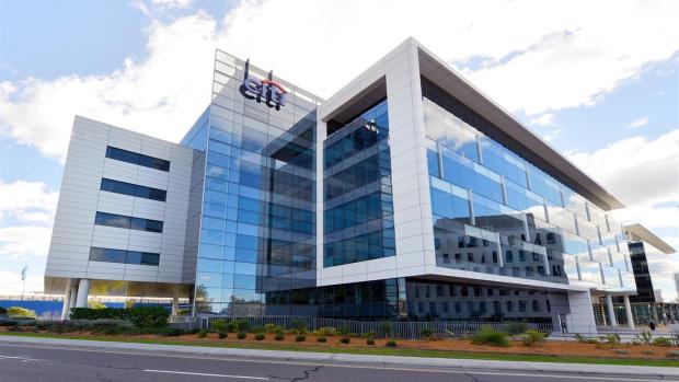 Photograph of an office building. 